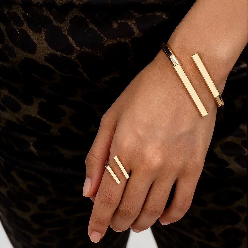 1 Set of Personalized Creative Metal Geometric Square Adjustable Women's Bracelet and Ring Jewelry Set, European and American Style, in Stock 1 Set of Personalized Creative Metal Geometric Square Adjustable Women's Bracelet and Ring Jewelry Set, European and American Style, in Stock