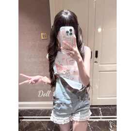 萌系俏皮牛仔背带短裤y2k日系少萝女儿服背带裤多巴胺款背带短裤