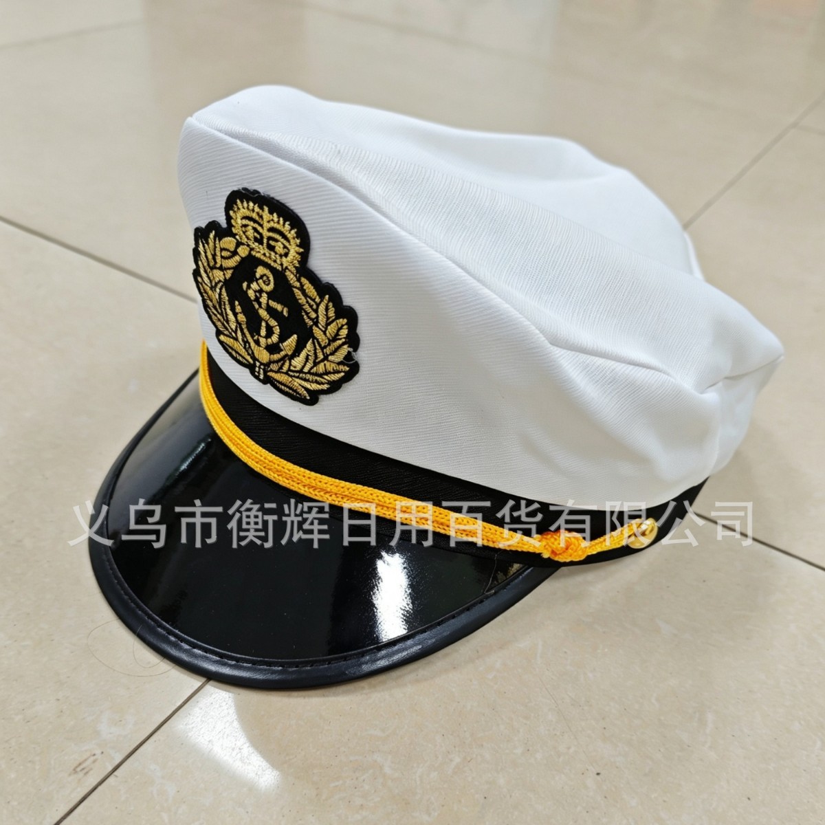 Sombreros de bordado transfronterizos blancos marineros niños sombreros navales espectáculos festivos sombreros de capitán sombreros uniformes image 1