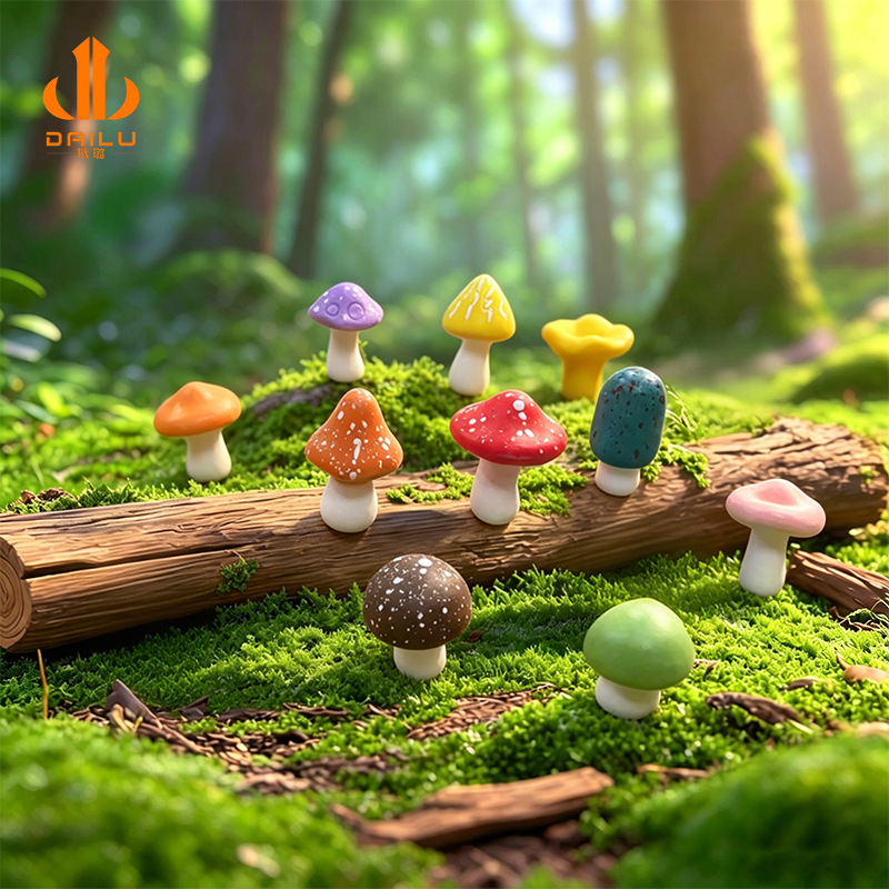 Mushroom moss tank landscaping DIY materials, mini scene accessories, resin crafts, decorative ornaments