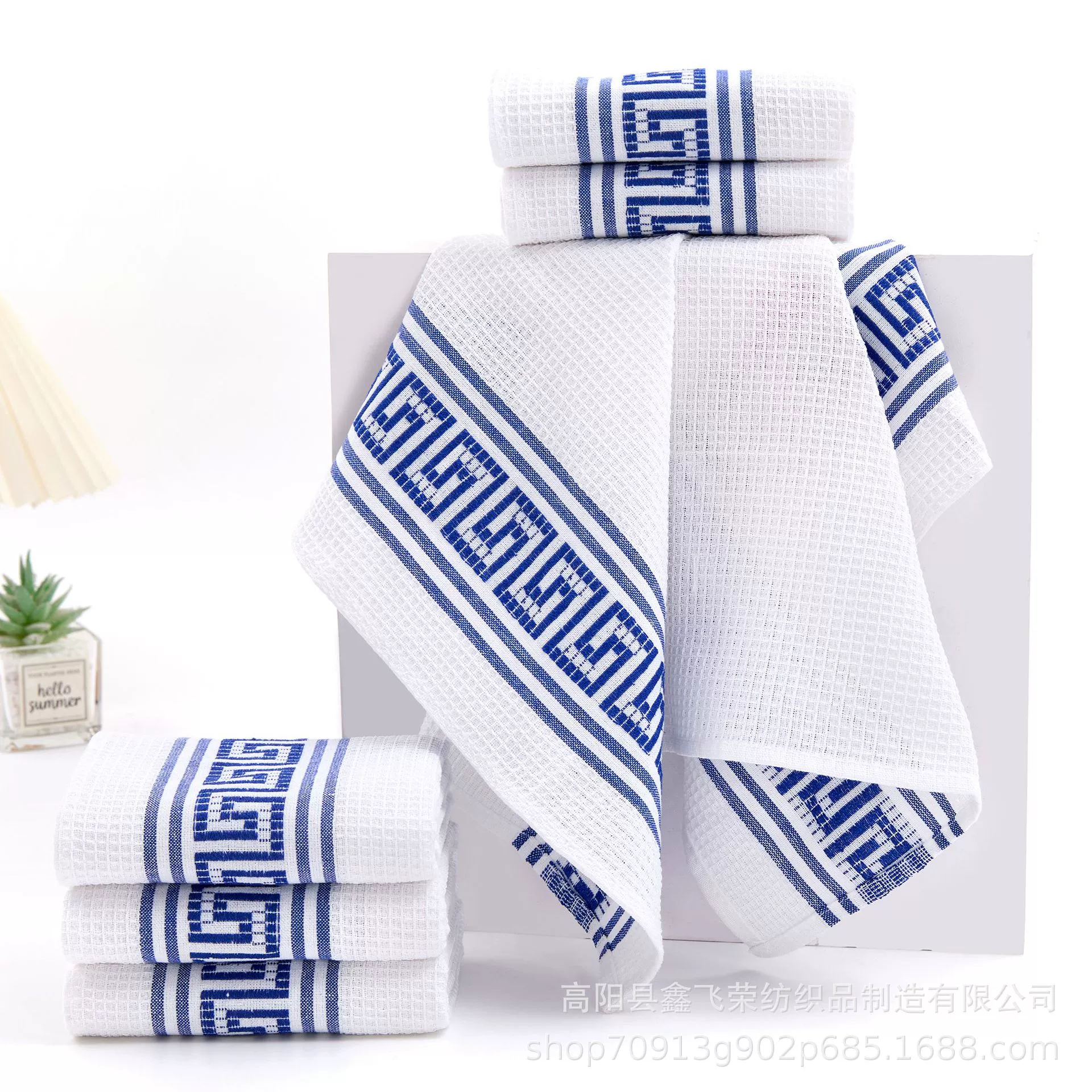 Кросс-бордерные маркированные популярные европейские и американские классические кухонные полотенца в клетку из пряжи