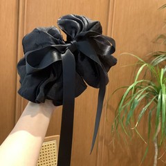 韩版黑色超大云朵状蝴蝶结马尾夹发夹女半扎发高级感气质发饰气质
