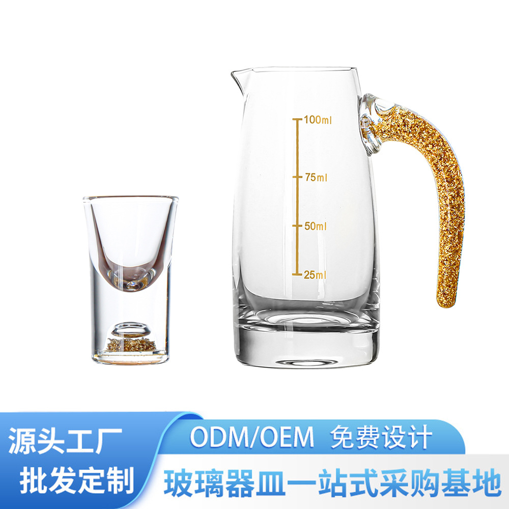 Lámina de oro pequeña copa de vino separador de licor pequeño tamaño taza de vino del hogar vaso de vino creativo conjunto traje taza de espíritus