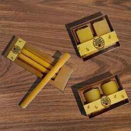 批发定 制高品质方体蜂巢蜡烛教堂居家装饰布置无烟长明黄蜡蜂蜡