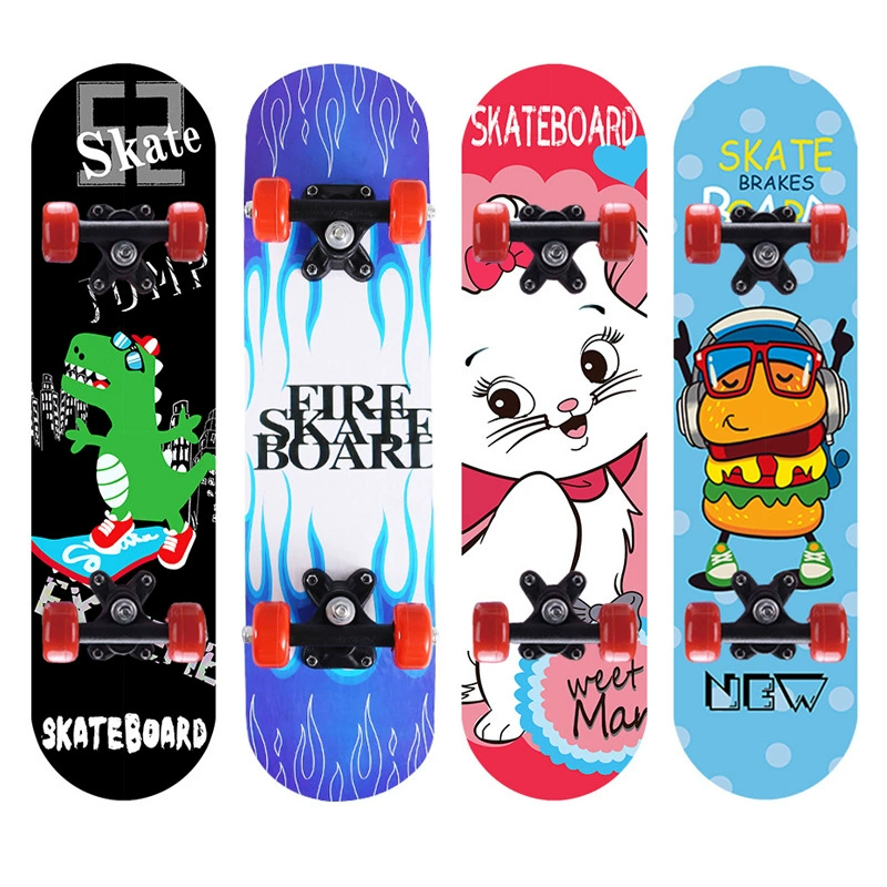 Четырехколесный скейтборд с двойным креплением для мальчиков и девочек 2406, для начинающих, двусторонний, детский подарок, специальное предложение для внешней торговли, детский скейтборд