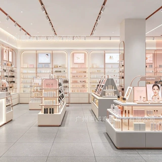 化妆品美妆店护肤面膜美容院美甲产品展厅烤漆展示柜陈列中岛货柜