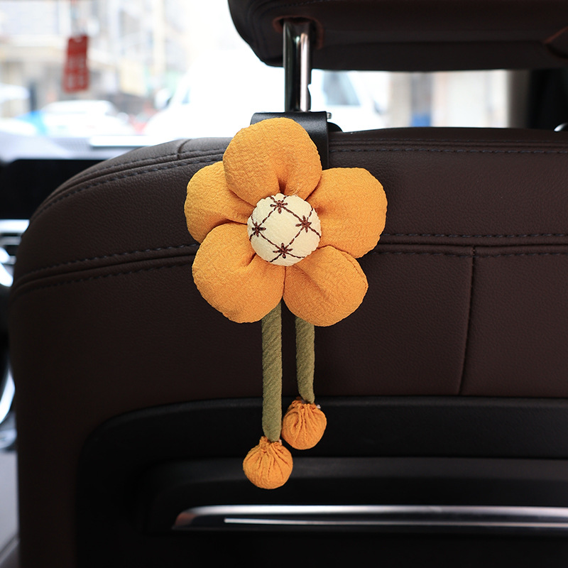 Gancho para automóvil, respaldo del asiento, filas delanteras y traseras, flores lindas, almacenamiento multifunción para automóvil, respaldo, gancho pequeño, suministros para automóvil