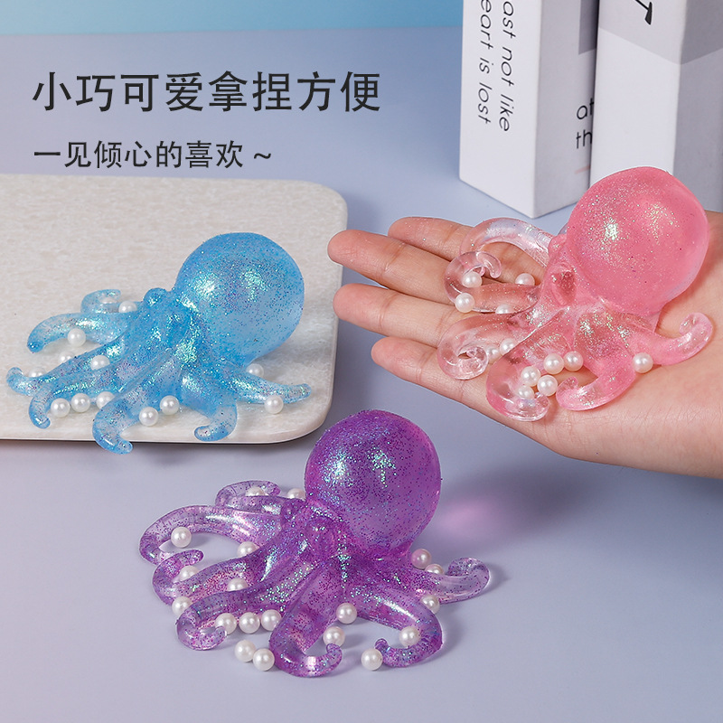 Pequeño libro rojo con el mismo estilo, pulpo súper suave, pellizco transparente, pellizco, pellizco, juguete de descompresión, juguete de descompresión, regalo para niños