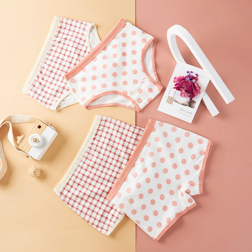 Korean children's underwear for girls, size 3-4, fine combed cotton, fresh, suitable for middle and large children, cotton shorts for girls, flat-bottomed baby girls' shorts