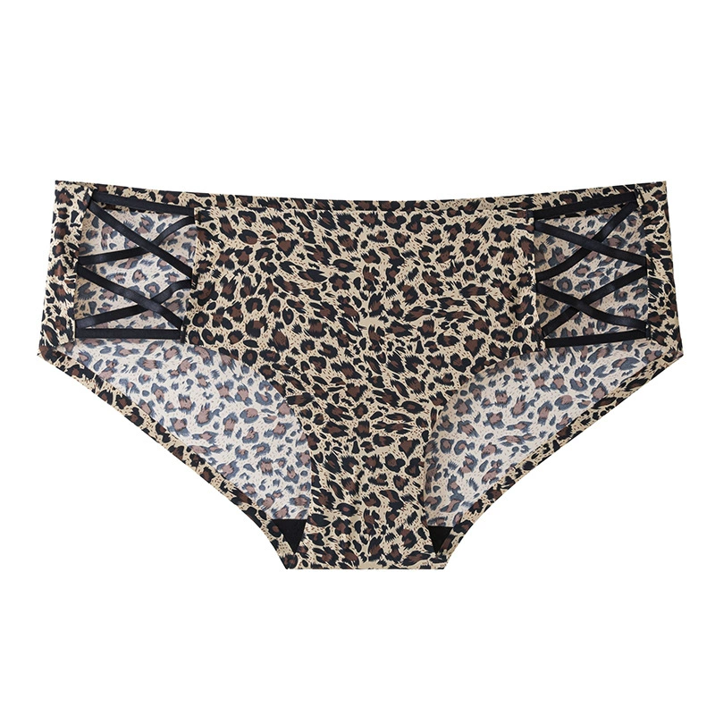 Европейско-американская кросс-борт Leopard секси девушка нижнее белье с буквами полая пересечение без перекрещивания, обнажённое женское белье