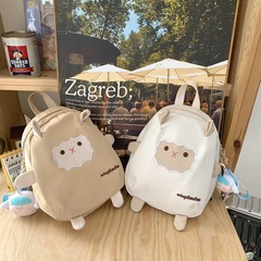 卡通甜美小羊書包2023新款個性創意雙肩包惡搞大容量軟妹旅行包