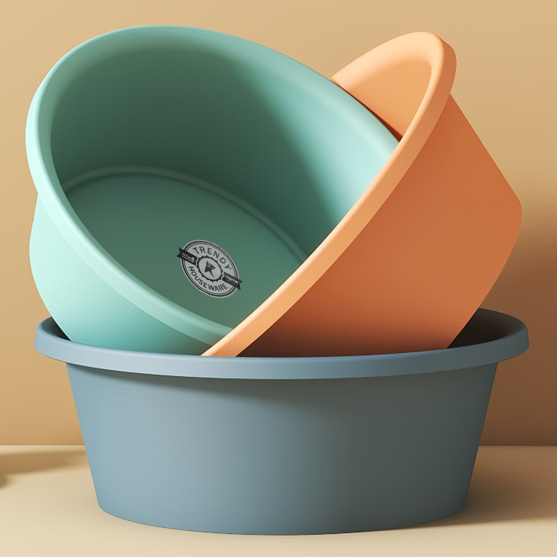 New Thickened Face Basin for Home Use, Plastic Student Dormitory Cute Face Basin, Sandblasted Anti-Slip Laundry Basin, Vegetable Washing Basin