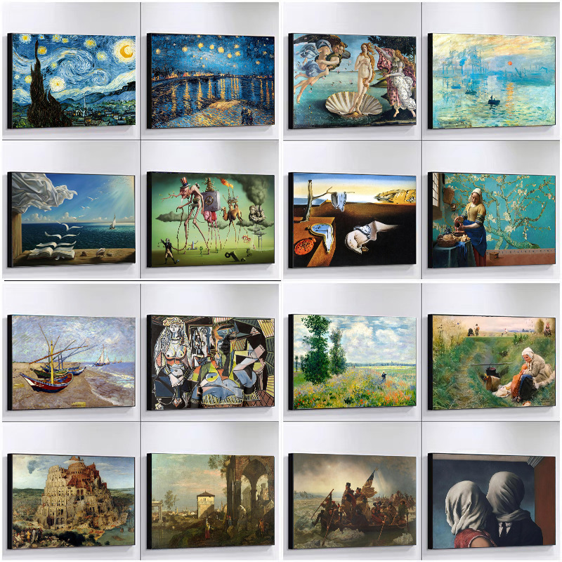 名画ゴッホサルバドール・ダリキャンバス画壁画ポスター壁アート寝室リビングモダン装飾画|undefined