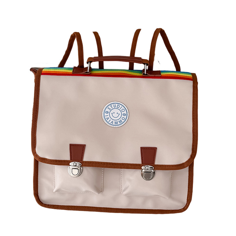 Mochila de estudiante de estilo universitario británico retro Mochila de gran capacidad para niños y niñas Mochila de viaje ligera nueva
