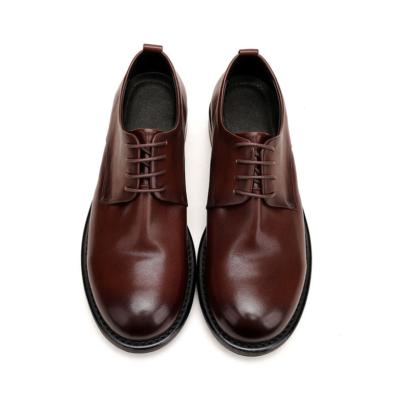 New big head Goodyear leather sole handmade shoes washed retro British fashion casual shoes outdoor_voghion.com