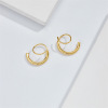 Spiral, brass fashionable earrings, Amazon, simple and elegant design, 14 carat