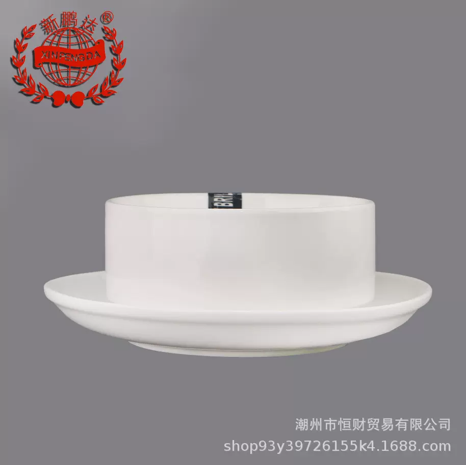 高档餐厅无耳陶瓷炖盅配碟一套酒店骨瓷汤盅带盖燕窝甜品补品蒸蛋