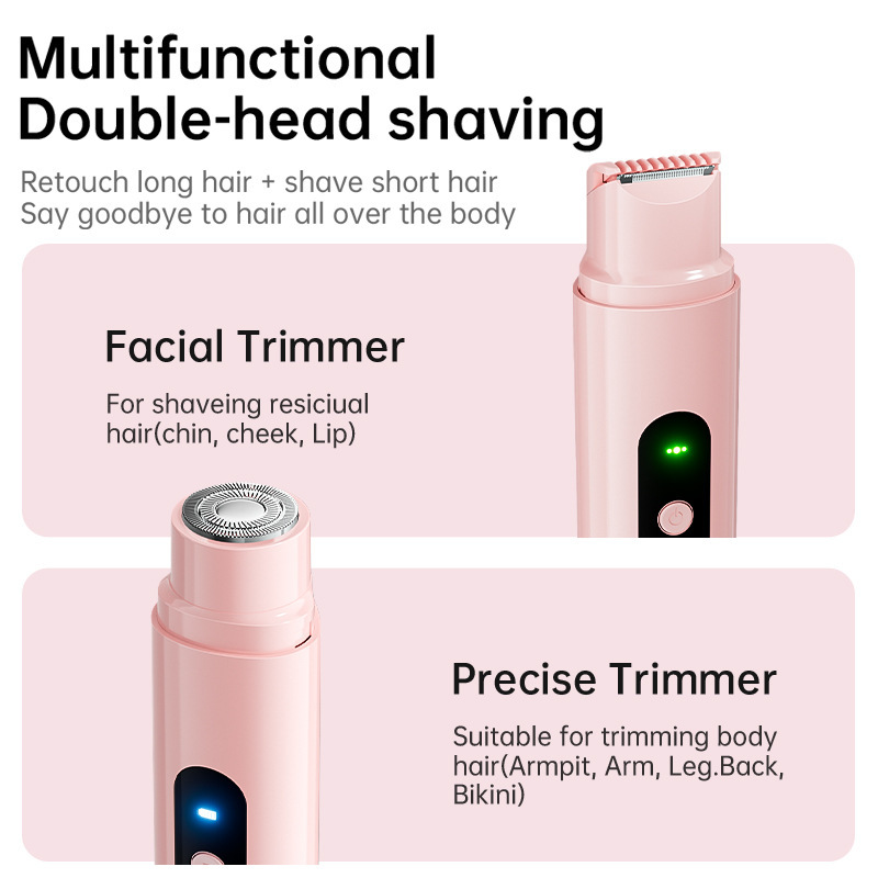 レディース電気ダブルヘッドシェーバー私所シェーバーヘアーナイフ専用陰毛全身クロスボーダートリミングツール|undefined