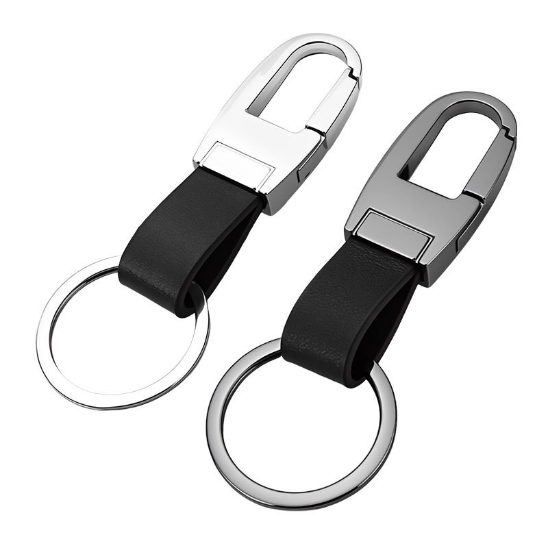 Creativa hebilla de cintura de cuero genuino llavero de metal personalizado moda Simple hebilla de cintura de los hombres llave del coche anti-perdido pequeño regalo
