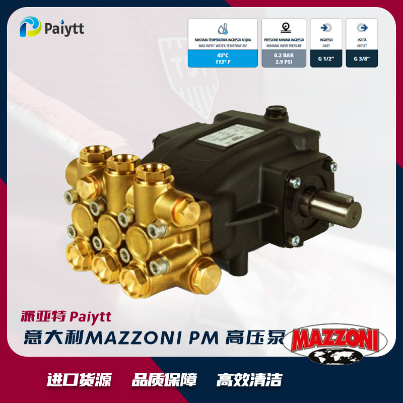 意大利进口 MAZZONI工业泵 高压柱塞泵 清洗机用 高压水泵