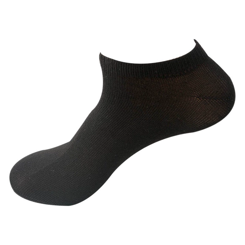 Плоские мужские носки-лодочки, однотонные носки из полиэстера
