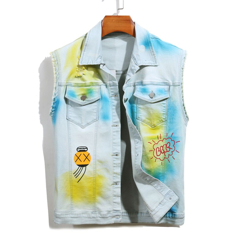 Foreign Trade Denim Vest 2025 New Trendy Fashion Denim Vest Simple Versatile Casual Denim Jacket Dropshipping