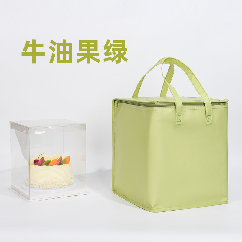 新款牛油果绿色468寸生日蛋糕保温袋批发外卖保冷冷藏袋 加印LOGO|undefined