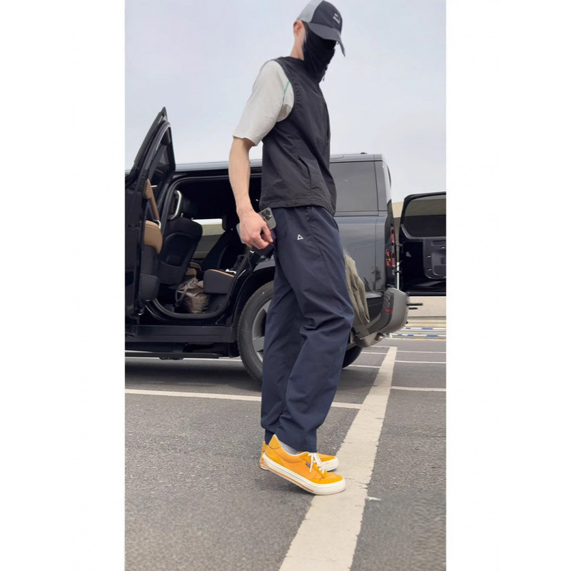 Men's Summer Waterproof Quick-Dry Straight-Leg Tapered Cargo Pants Outdoor Hiking Mountaineering Softshell Pants