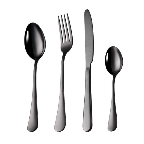 Cross-border 410 stainless steel tableware steak knife fork spoon 24-piece set 6-person gift box set forks spoons knives set