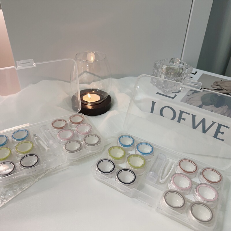 Ins-Style Multi-Pack Transparent Leak-Proof Contact Lens Case with a High-End Feel, Portable Contact Lens Box Wholesale