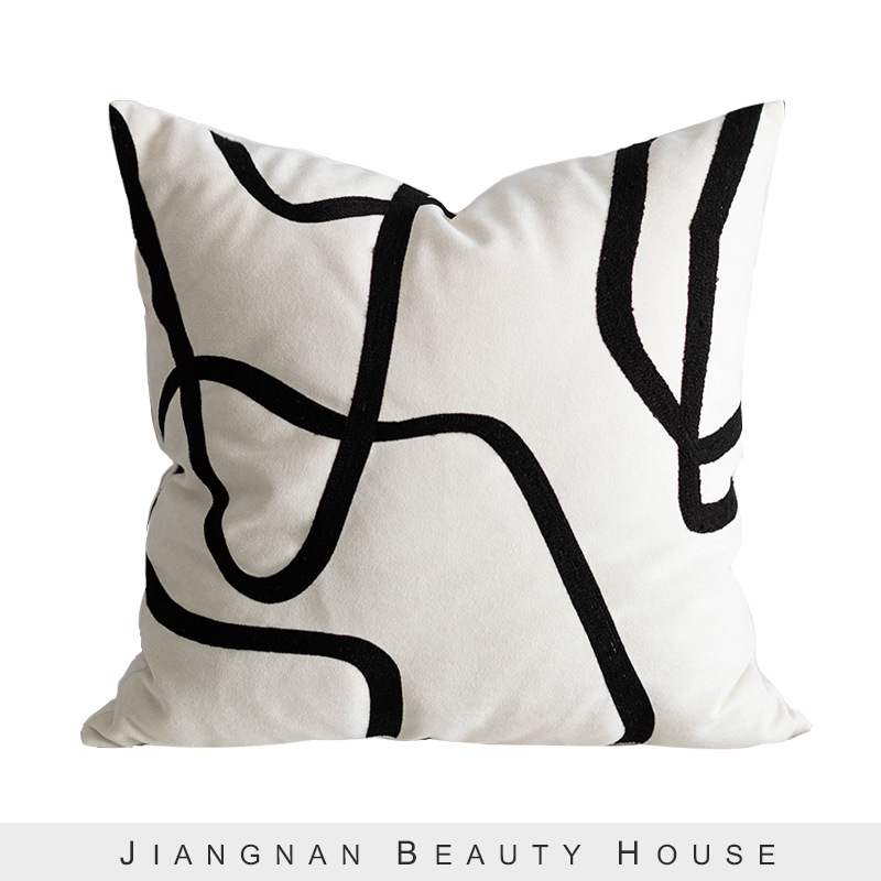 Designer Sofa Cushion Light Luxury Model Room Pillow ins Style Nordic Living Room Velvet Towel Homestay Pillow Waist Pillow