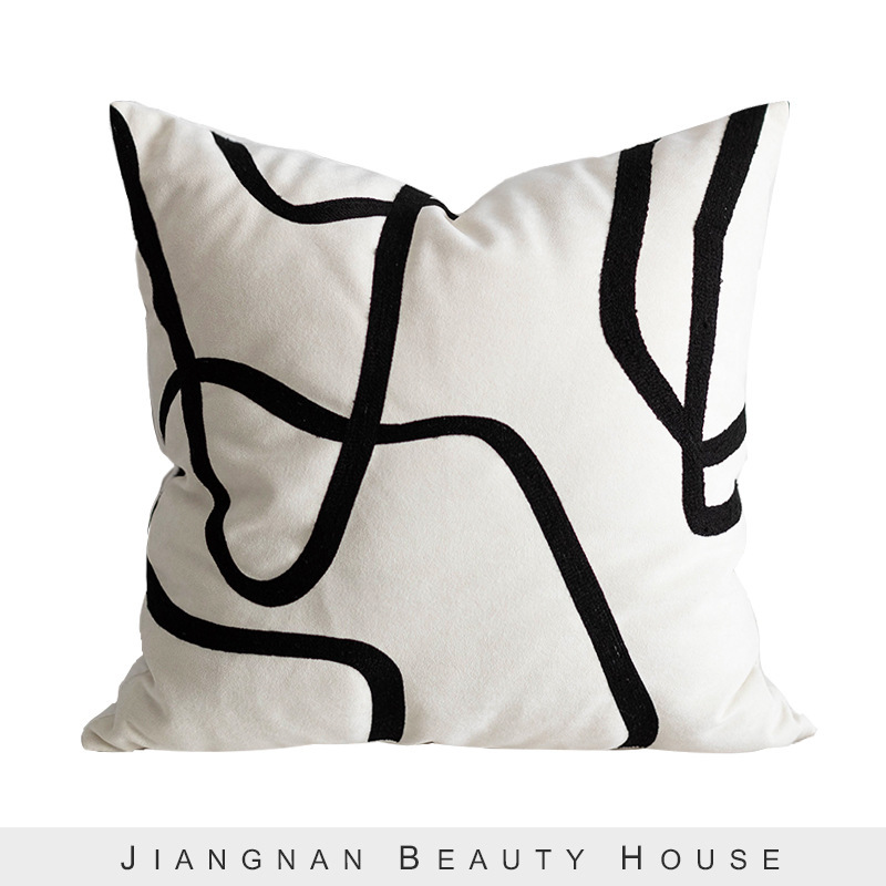 Designer Sofa Cushion Light Luxury Model Room Pillow ins Style Nordic Living Room Velvet Towel Homestay Pillow Waist Pillow