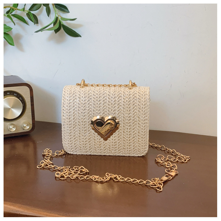 112g Weight Sewing Thread Fashion Element Lock clasp Closure Type Single Shoulder Strap Strap Type Straw Bag Bags Type Casual Occasion Straw Material Solid Color Pattern Spring&Summer Season Women's Gender Vacation Style Square Shape Women's Straw Solid Color Vacation Sewing Thread Square Lock Clasp Straw Bag 15