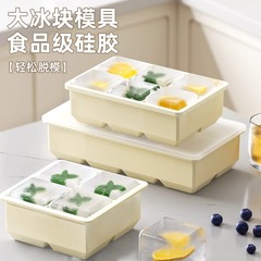大きな氷の鋳型の大きいサイズの食品級のシリカゲルの氷の格の家庭は蓋を持って氷の箱の冷蔵庫の冷凍の氷の神器を貯蔵します。
