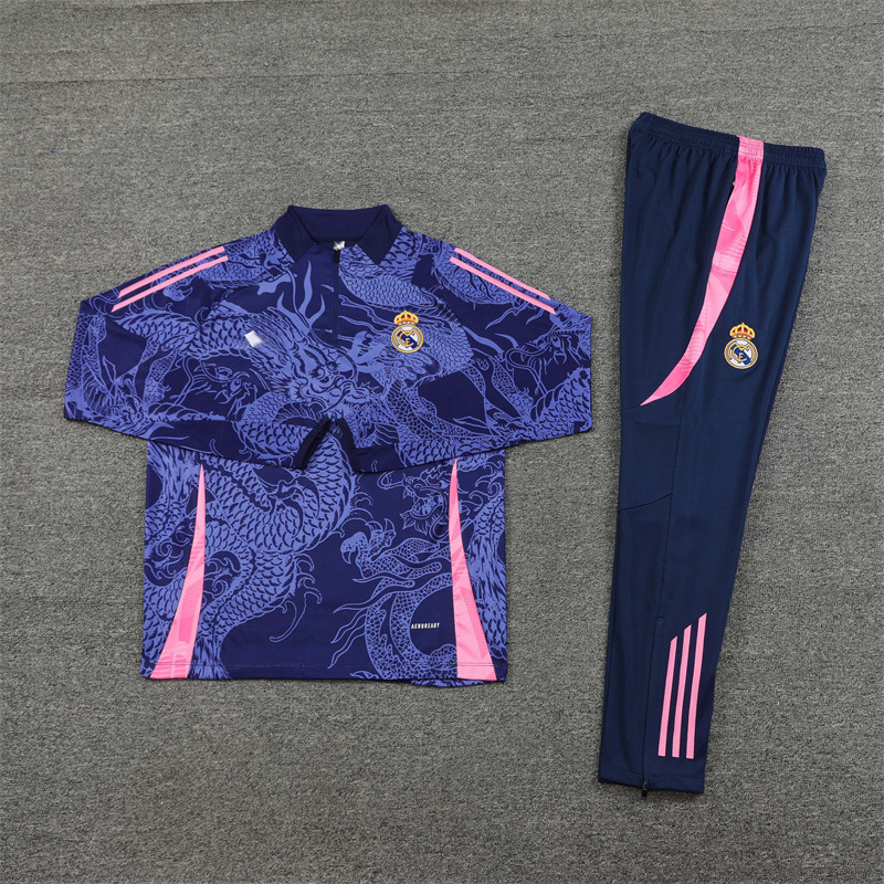 足球训练服皇马半拉链长袖球衣秋冬卫衣批发 Real Madrid Jersey|undefined