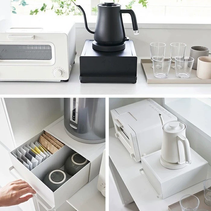 [Переводить как] Table Coffee Pot and Storage System with Tea Bag Organizer in White or Black