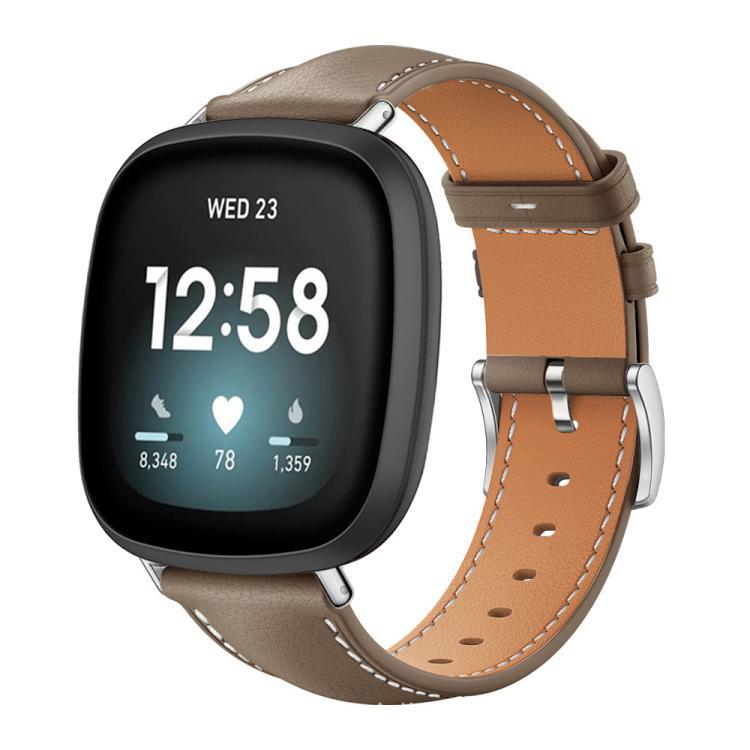 xDfind correa de piel de tiburón negro con cabeza plana para Fitbit Versa 2 / Versa / Versa Lite 20m