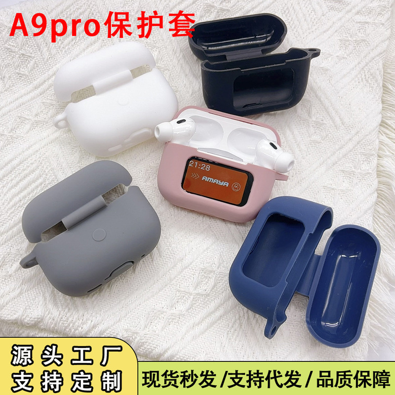 Explosions Suitable for A9PRO Silicone Headset Protective Case Touch Screen Wireless Bluetooth Earphone Case Silicone Case Anti-drop Soft