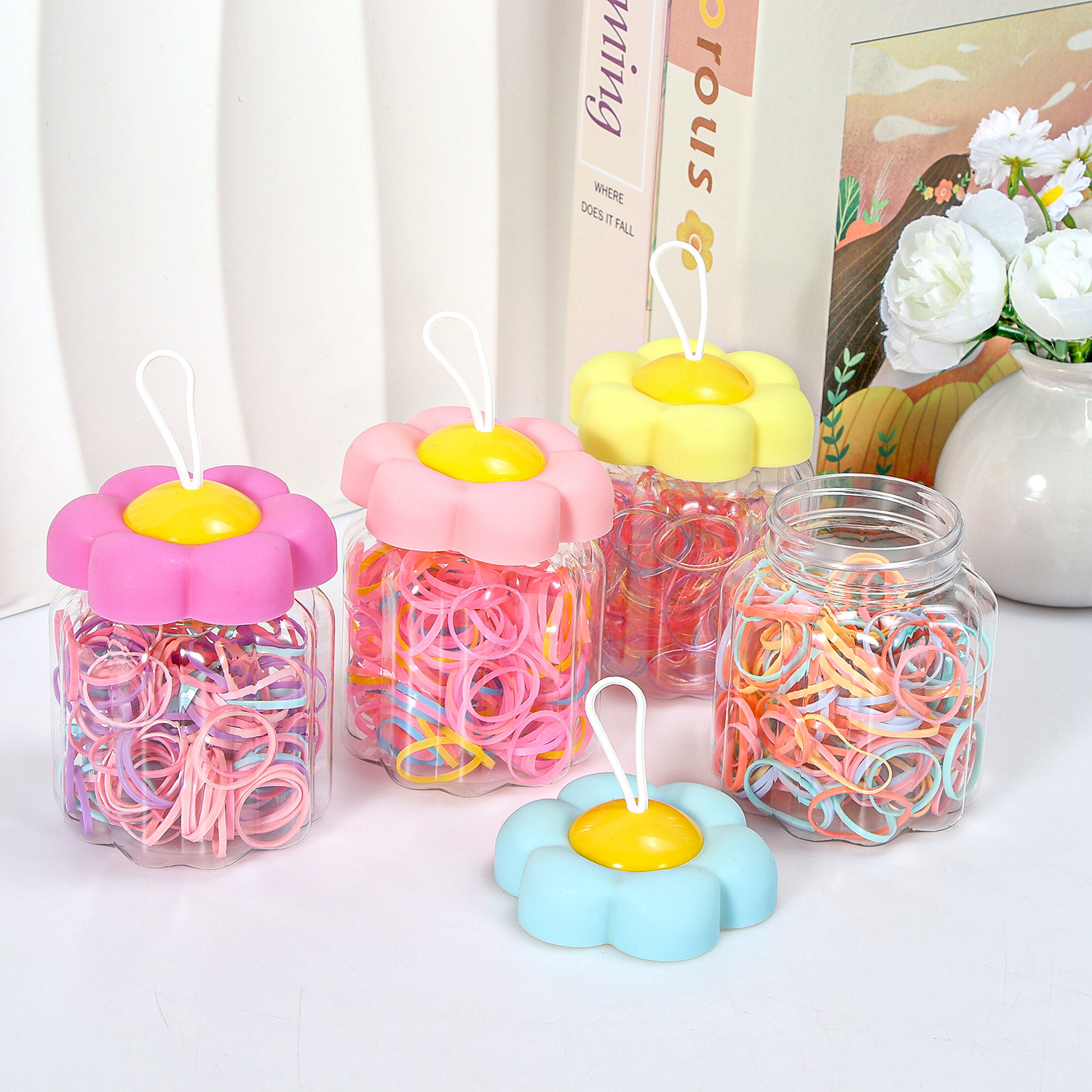 Banda de goma negra para niños, alto valor elástico, duradero, lazo para el cabello, no daña el cabello, anillo para el cabello de goma, accesorios para la cuerda para la cabeza, puesto