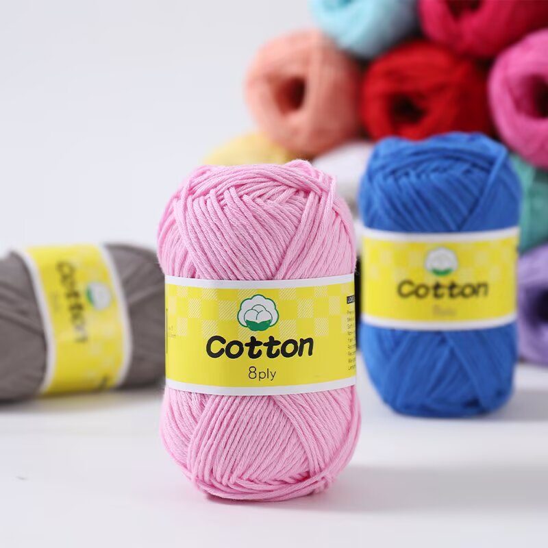 8 hilos de algodón de leche peinado de color sólido hilo de algodón tejido a mano bebé bebé bebé hilo de ganchillo hilo de muñeca al por mayor