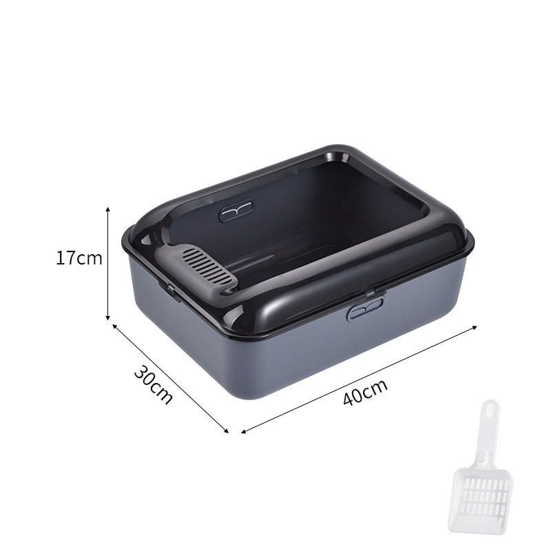 빵 고양이 배변 상자 회색 소형