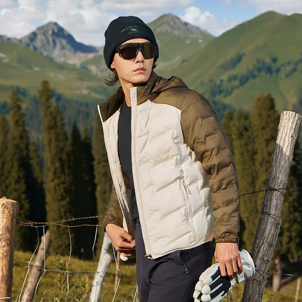 Lightweight Hooded down Jacket, New Autumn and Winter Style for Men, Windproof and Warm down Coat for Hiking, Workwear, Group Purchase