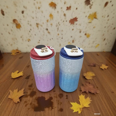 国境を越えたコーヒーカップステンレス保温カップ高颜値知能測温携帯ロープギフトカップ刻印ロゴ