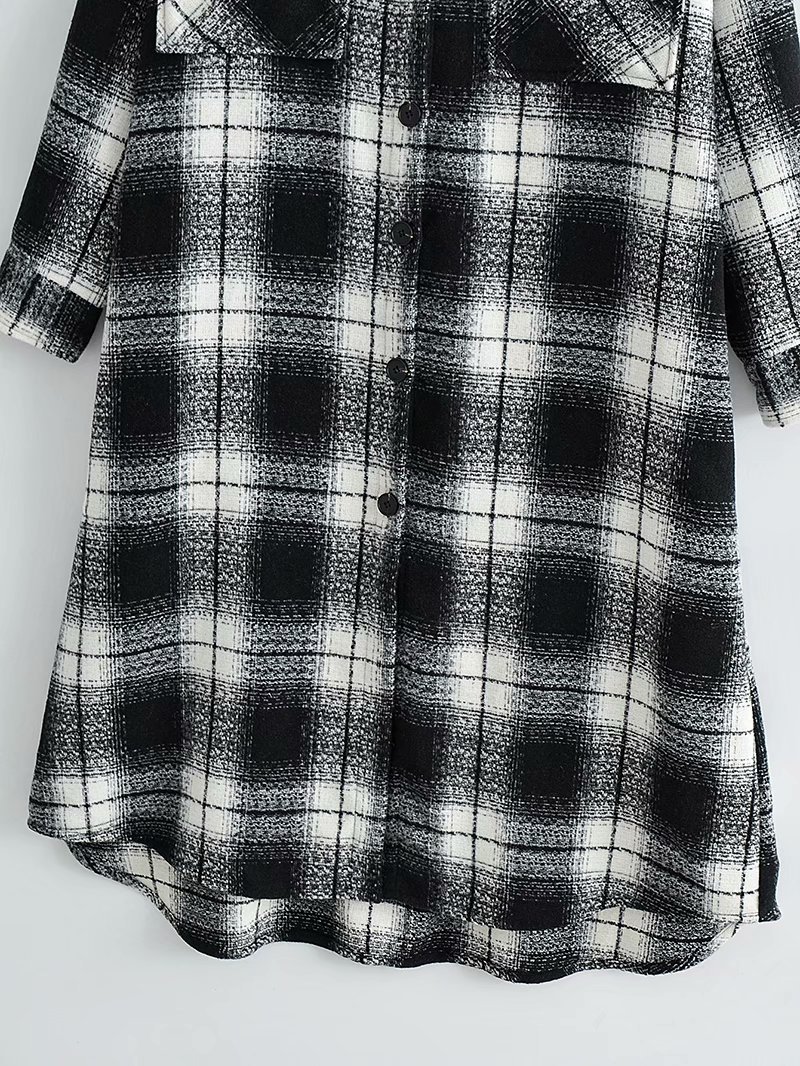 Nueva chaqueta de camisa a cuadros de lana larga Nihaostyles vendedor al por mayor de ropa NSAM75457