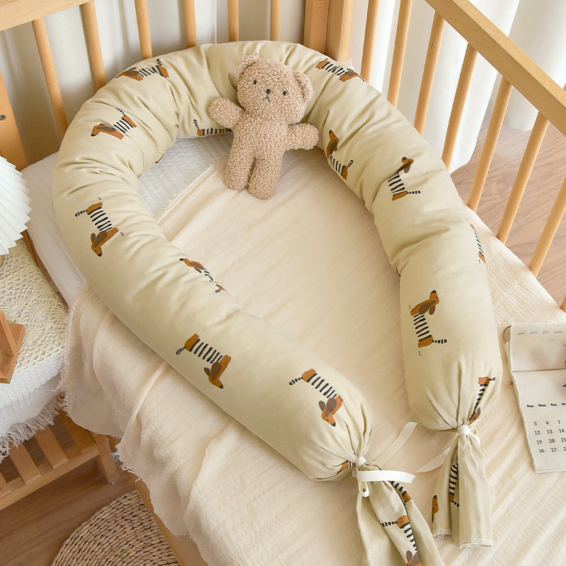 Cama de gaza de algodón para bebés recién nacidos, bolsa suave de amortiguación antichoque, almohada de cama para niños a prueba de caídas.