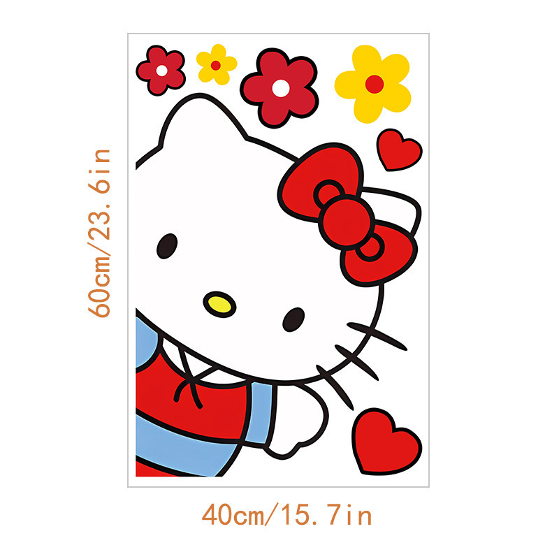 跨境外贸HelloKitty儿童房可爱墙贴小女孩卧室贴纸幼儿园卡通贴画|undefined