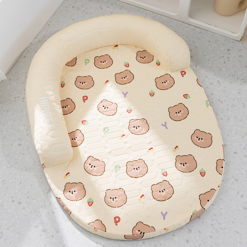 Primavera y verano de dibujos animados perros en forma de U almohada colchón de látex cojín perro gato nido sofá gato nido cojín de mascota