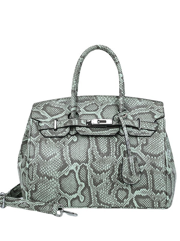 Amazon venta caliente de alta gama patrón de pitón bolso portátil Tote para mujer de alta calidad de gran capacidad bolso de mensajero de un solo hombro