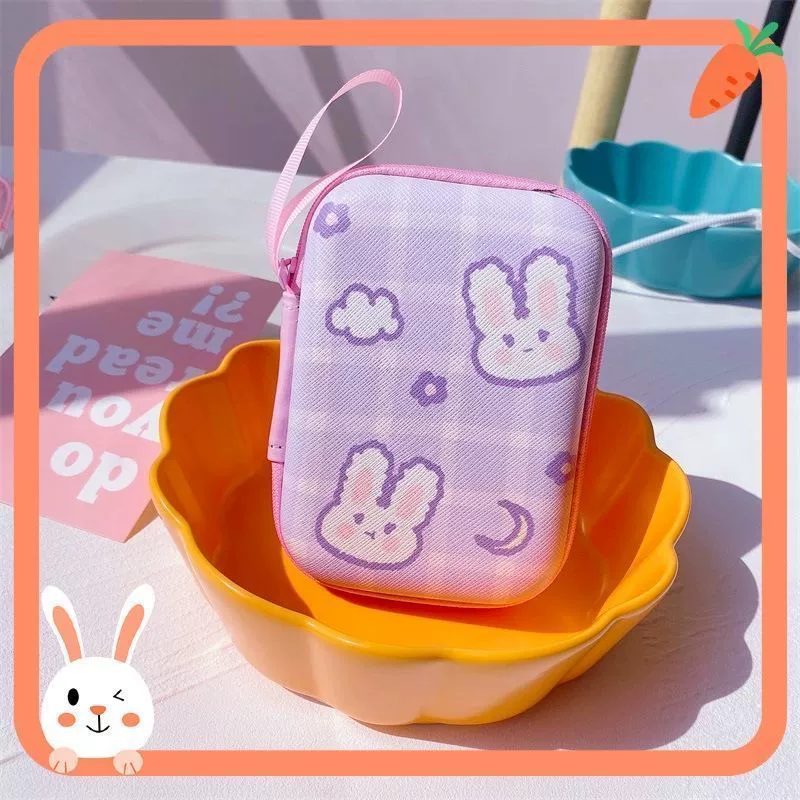 Organizer Storage Bag, Cute Printed Zipper Case, Portable 14×10×3 cm, Phone & Accessories