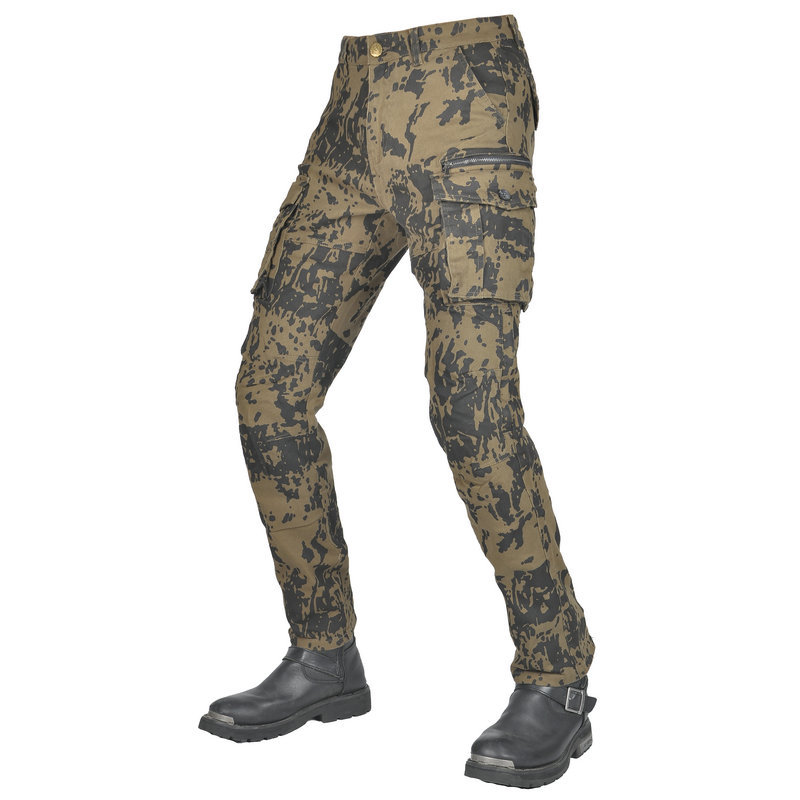 VOLERO Pantalones vaqueros de la motocicleta de los hombres de montar a caballo pantalones de carreras de camuflaje personalizados pantalones de montar a prueba de caídas Retro
